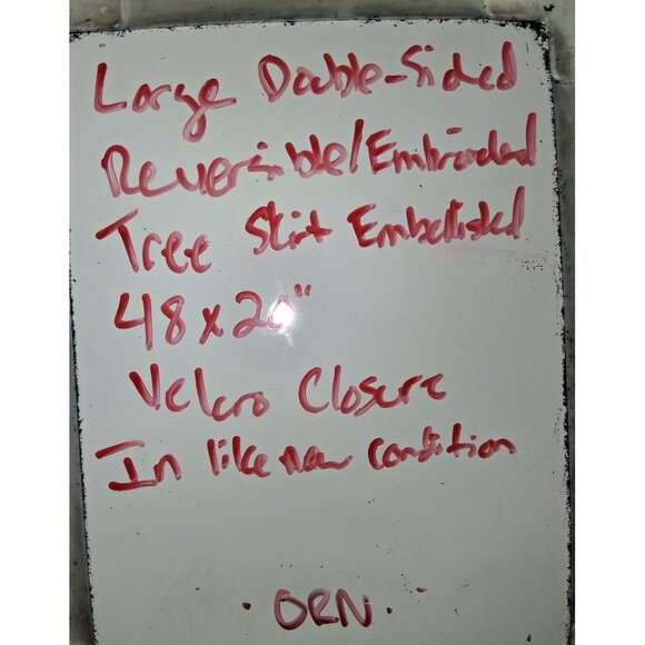 Vintage Red Christmas Tree Skirt With Appliqué Santa Bear Toys Gold Zigzag Trim - Picture 9 of 9